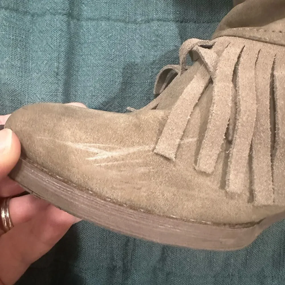 Volatile Kids Tan Fringe Boots